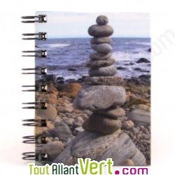 Carnet spirale recycl� lign�, galets 8,5x11 cm