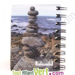 Carnet spirale recycl� lign�, galets 8,5x11 cm