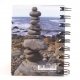 Carnet spirale recycl� lign�, galets 8,5x11 cm