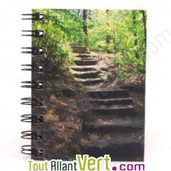 Carnet spirale recycl� lign�, escalier 8,5x11 cm