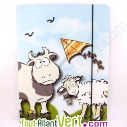 Chemise �lastique recycl�e 3 rabats, A4, motif vache