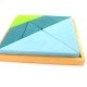 Tangram en bois bleu et vert, 23x23 cm, 7 ans+