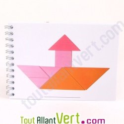 Cartes de figures pour Tangram en bois 3 couleurs