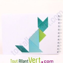 Cartes de figures pour Tangram en bois 3 couleurs