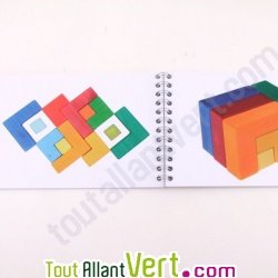 Cartes de figures pour Jeu de construction en bois multi-couleur
