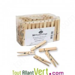Pinces � linge en bois , lot de 50