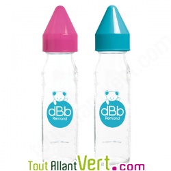 Biberon en verre sans bisph�nol A, t�tine anti-colique 240ml pour Lait