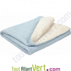 Couverture ou tapis de jeux coton bio bleu, 75x100 cm