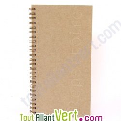 R�pertoire recycl� � spirale beige, 21 x 11 cm