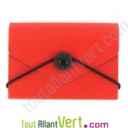 Etui porte carte de visite, rouge, carton recycl�