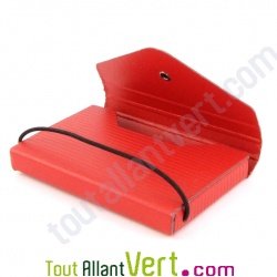 Etui porte carte de visite, rouge, carton recycl�