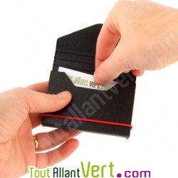 Etui porte carte de visite, noir, carton recycl�