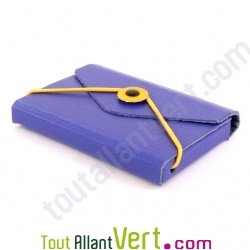Etui porte carte de visite, bleu, carton recycl�