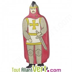 Soldat cape rouge � l\'�p�e en bois 16 cm
