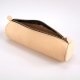 Trousse en cuir ronde couleur naturel