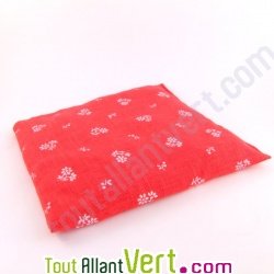 Bouillotte noyaux de cerise en lin rouge 20X20 cm