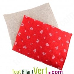 Bouillotte noyaux de cerise 40X20 cm en coton lin