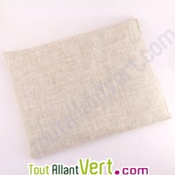 Bouillotte noyaux de cerise naturel 27X20 cm coton lin, naturel