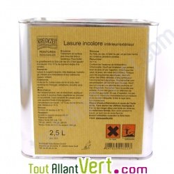 Lasure incolore � l\'huile 2,5l ext�rieur, int�rieur
