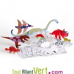 Dino Dulos, 12 Dinosaures carton recycl� � construire