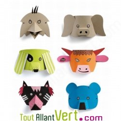 Mask Animo, 8 masques carton recycl� � construire
