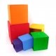 Cube empilable color� en bois, 65cm