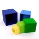 Cube empilable color� en bois, 36cm