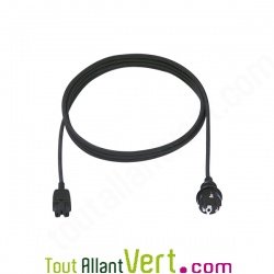 C�ble blind� alimentation noire 2m pour PC, ordinateurs, imprimantes, p�riph�riques