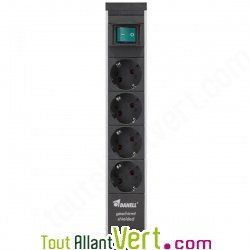 Multiprise blinde 4 prises avec interrupteur bipolaire Danell