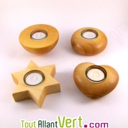 Bougeoir de table en bois