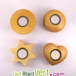 Bougeoir de table en bois