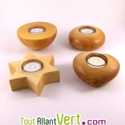 Bougeoir de table en bois