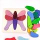 Jeu d\'�veil puzzle cr�atif 4 papillons en bois multicouleurs 21x21cm