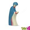 Figurine de Marie en bois, robe bleue 13 cm