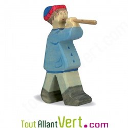 Figurine en bois Berger Joueur de fl�te