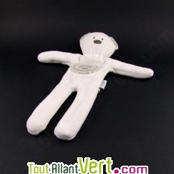 Nounours Ted en coton bio I Like 100% organic cotton Blanc