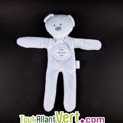 Nounours Ted en coton bio I Like 100% organic cotton Bleu
