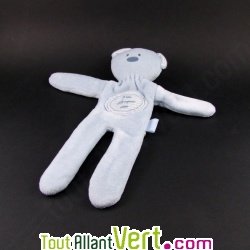 Nounours Ted en coton bio I Like 100% organic cotton Bleu
