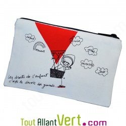 Trousse � crayons en coton biologique Amnesty Droits de l\'enfant, 21 x 13 cm