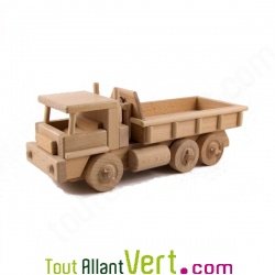 Camion benne amovible de chantier en bois naturel Equilibrist 23x8x9.5cm