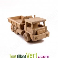Camion benne amovible de chantier en bois naturel Equilibrist 23x8x9.5cm