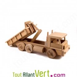 Camion benne amovible de chantier en bois naturel Equilibrist 23x8x9.5cm