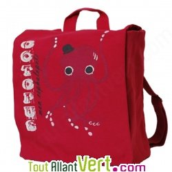 Sac � dos enfant Poulpe en coton bio 23 x 23 x 7,5 cm