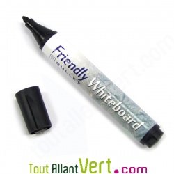 Marqueur noir effaable pour tableau blanc, rechargeable