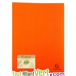Prot�ge documents en polypro recycl� Orange, 20 pochettes, Forever