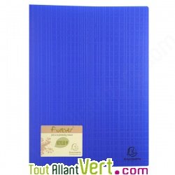 Prot�ge documents bleu fonc� en polypro recycl�, 30 pochettes, Forever