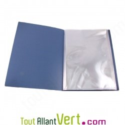 Prot�ge documents bleu fonc� en polypro recycl�, 30 pochettes, Forever