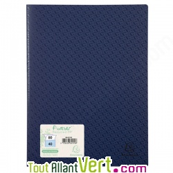 Prot�ge documents Bleu fonc� polypro recycl�, 40 pochettes, Forever