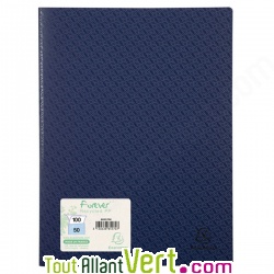 Prot�ge documents en polypro recycl� Bleu, 50 pochettes, Forever