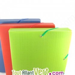 Bo�te de classement Rouge orang� en PP recycl�, Dos 40mm, Forever